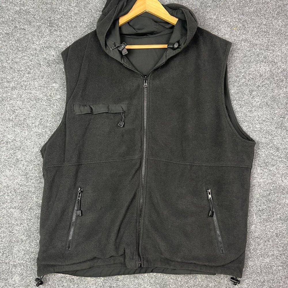 Clam Ice Armor reversible Jacket Vest Fleece Men‎ Size L Black